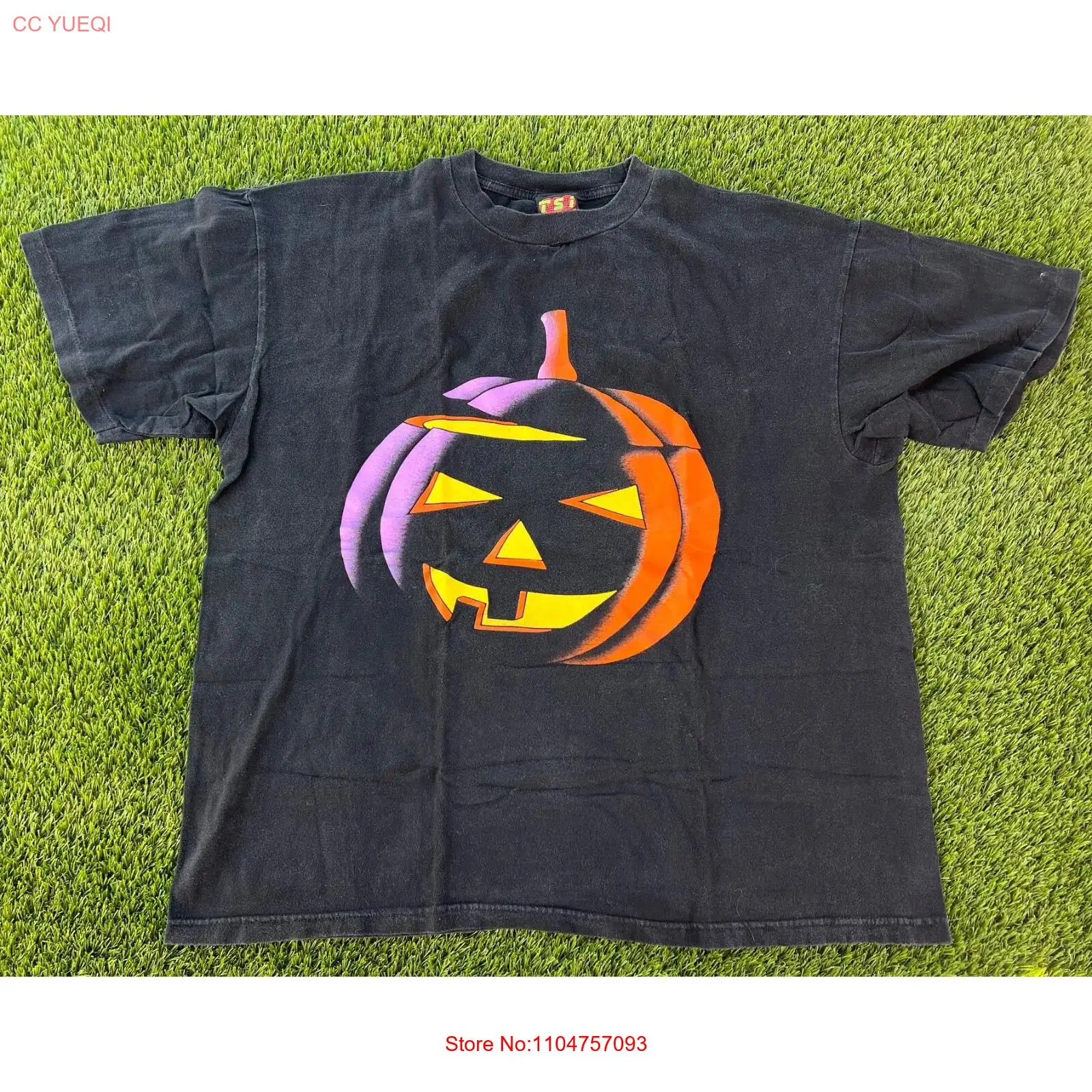 Streetwear Brand Usa - เสื้อยืดวินเทจยุค 90 ลายฟักทองฮาโลวีน แบรนด์ TSI ผลิตในอเมริกา