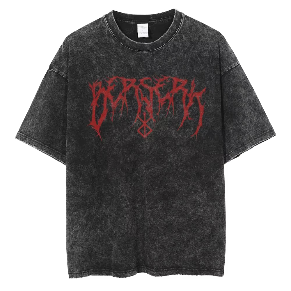 Streetwear Brand Logos - เสื้อยืดลายกราฟิก Berserk Death Metal สไตล์วินเทจ แบรนด์