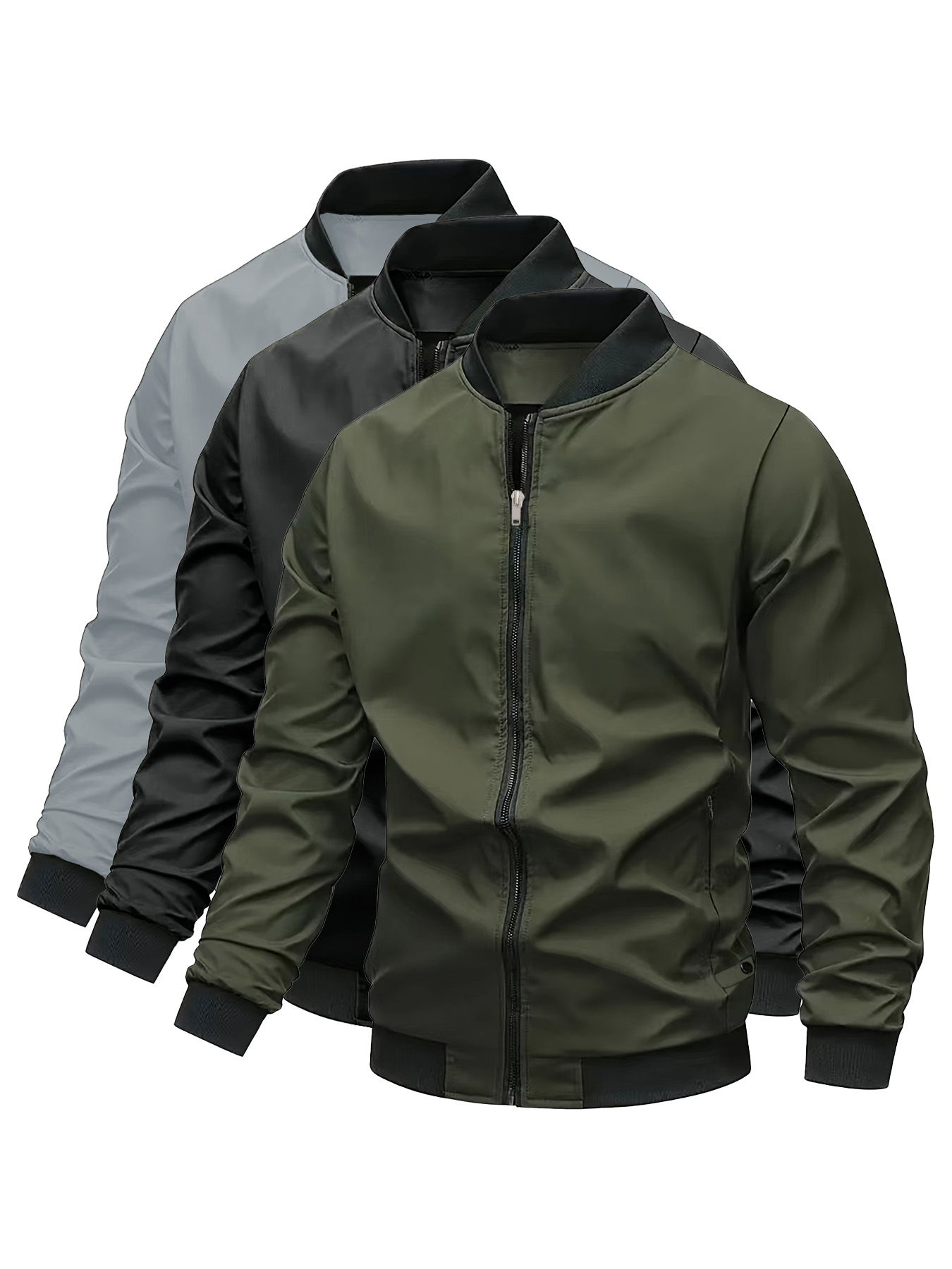 เสื้อแจ็คเก็ตเบสบอลผู้ชายแบบมี - Streetwear Zipper บทวิจารณ์และราคา