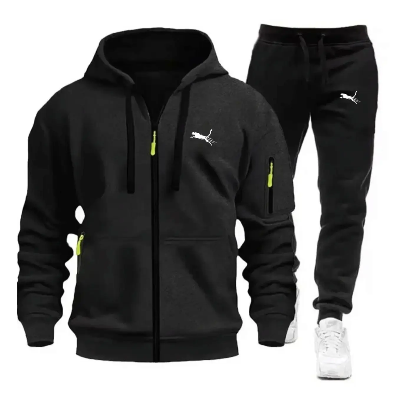 ชุดเสื้อสเวตเชิ้ตลำลองผู้ชายแบ - Streetwear Zipper บทวิจารณ์และราคา