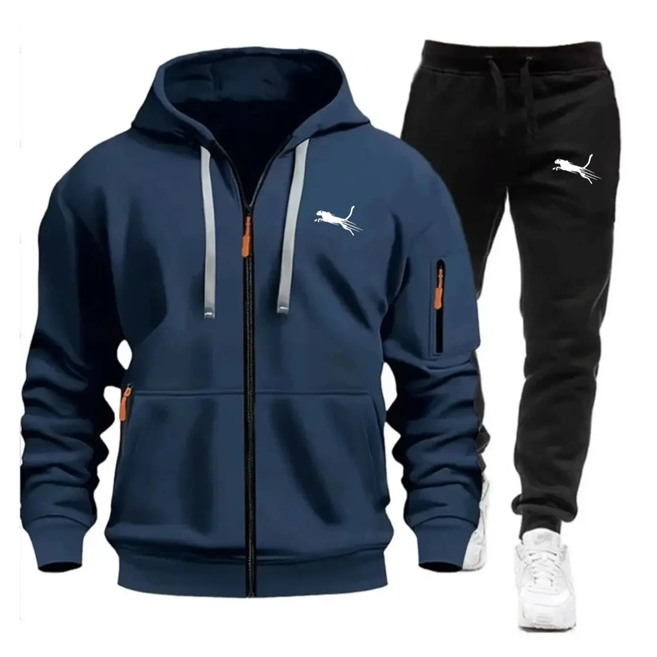ชุดเสื้อสเวตเชิ้ตลำลองผู้ชายแบ - Streetwear Zipper บทวิจารณ์และราคา