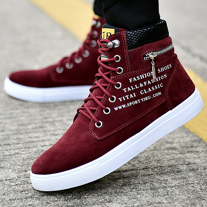 รองเท้าผ้าใบหุ้มข้อสูงสีดำสำหร - Streetwear Zipper บทวิจารณ์และราคา