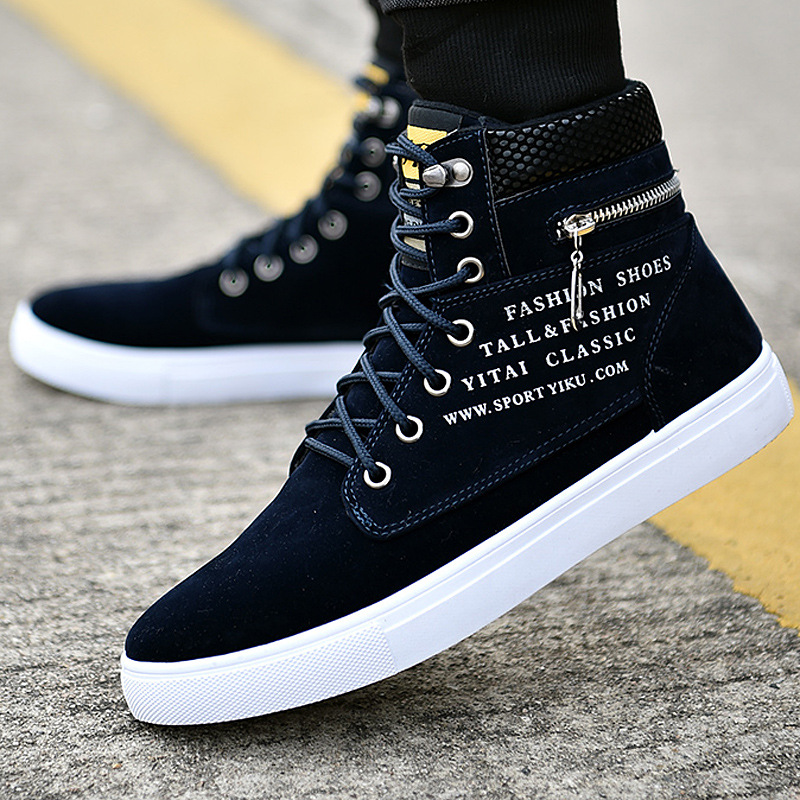 รองเท้าผ้าใบหุ้มข้อสูงสีดำสำหร - Streetwear Zipper บทวิจารณ์และราคา
