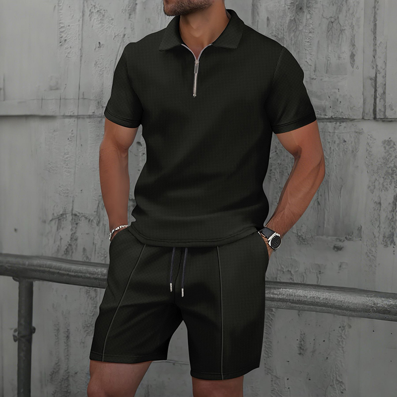 ชุดโปโลฤดูร้อนสำหรับผู้ชาย เสื - Streetwear Zipper บทวิจารณ์และราคา